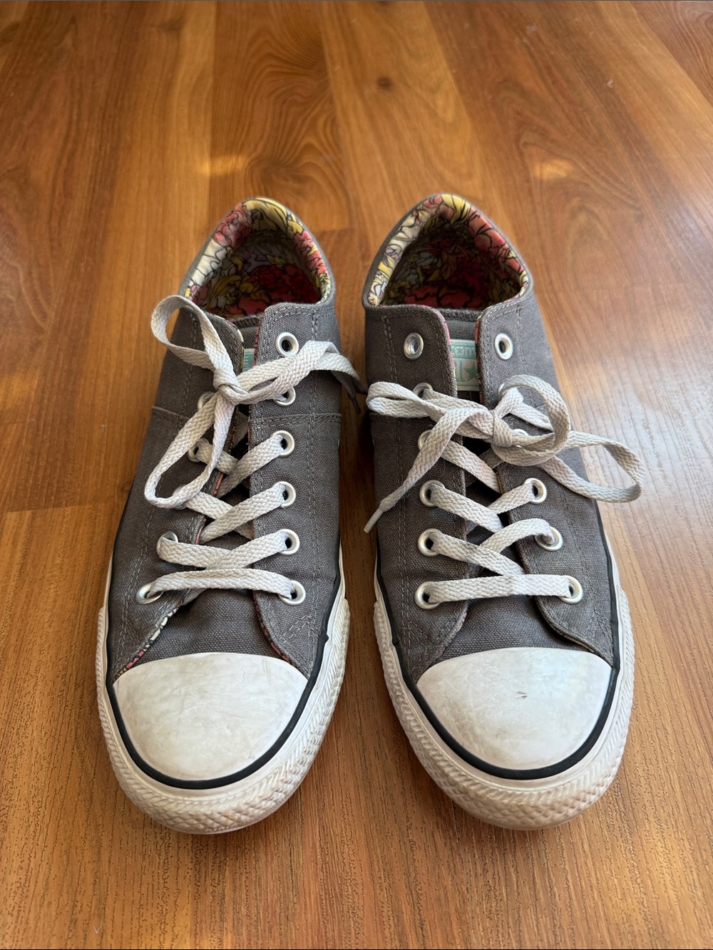 Gray Converse Canvas Lace-Up Sneakers